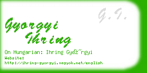 gyorgyi ihring business card